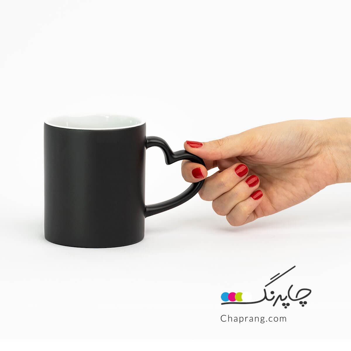 چاپ روی لیوان حرارتی دسته قلبی (لیوان جادویی) — تصویر ۳