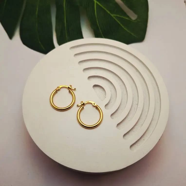 گوشواره طلا حلقه ای | طلا ۱۸ عیار — تصویر ۲