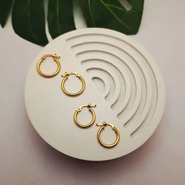 گوشواره طلا حلقه ای | طلا ۱۸ عیار — تصویر ۵