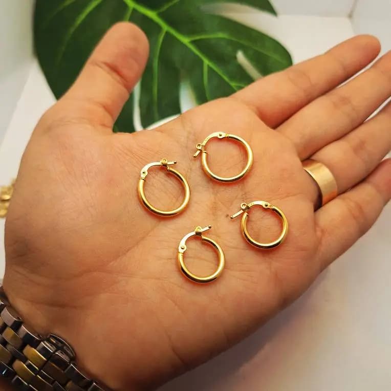 گوشواره طلا حلقه ای | طلا ۱۸ عیار — تصویر ۴