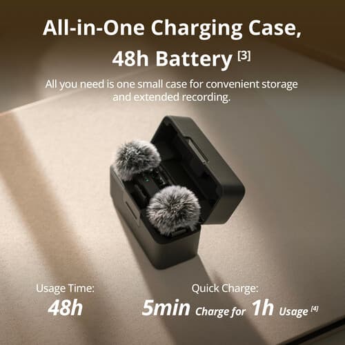 میکروفن بی سیم برند دی جی آی DJI Mic Mini مناسب موبایل و دوربین — تصویر ۴