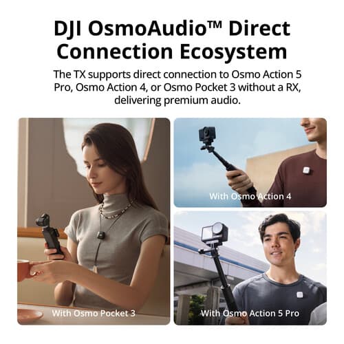 میکروفن بی سیم برند دی جی آی DJI Mic Mini مناسب موبایل و دوربین — تصویر ۵