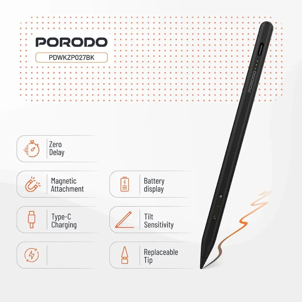 قلم لمسی مغناطیسی آیپد مدل Magnetic Stylus iPad Pen برند پورودو — تصویر ۵