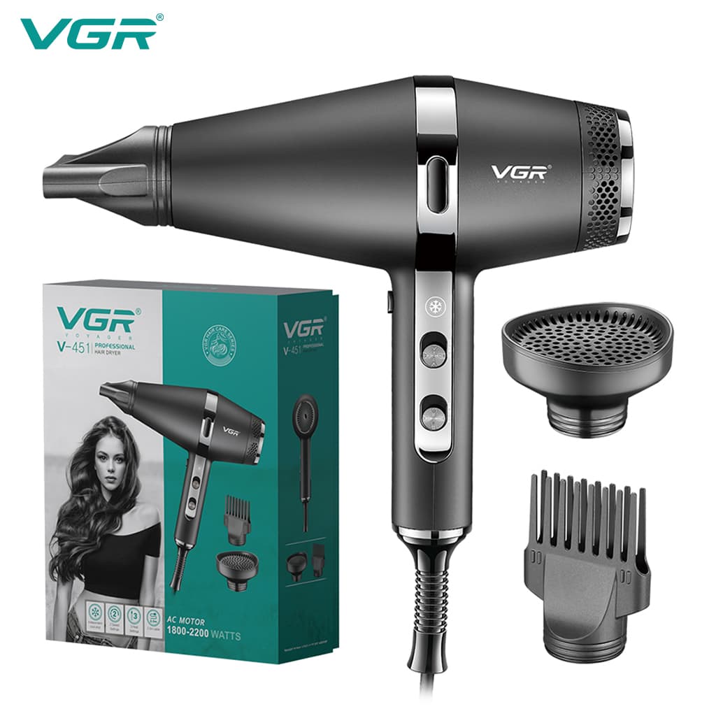 سشوار وی جی آر مدل VGR V-451 مشکی 2200 وات