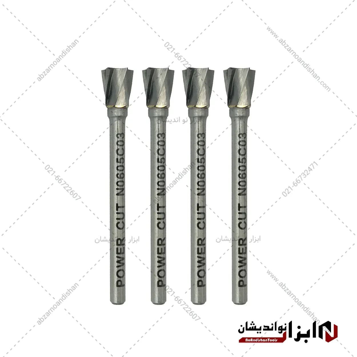 فرز فرم مینیاتوری آلومینیوم گلدانی N سایز 6 دنباله 3 برند پاور کات