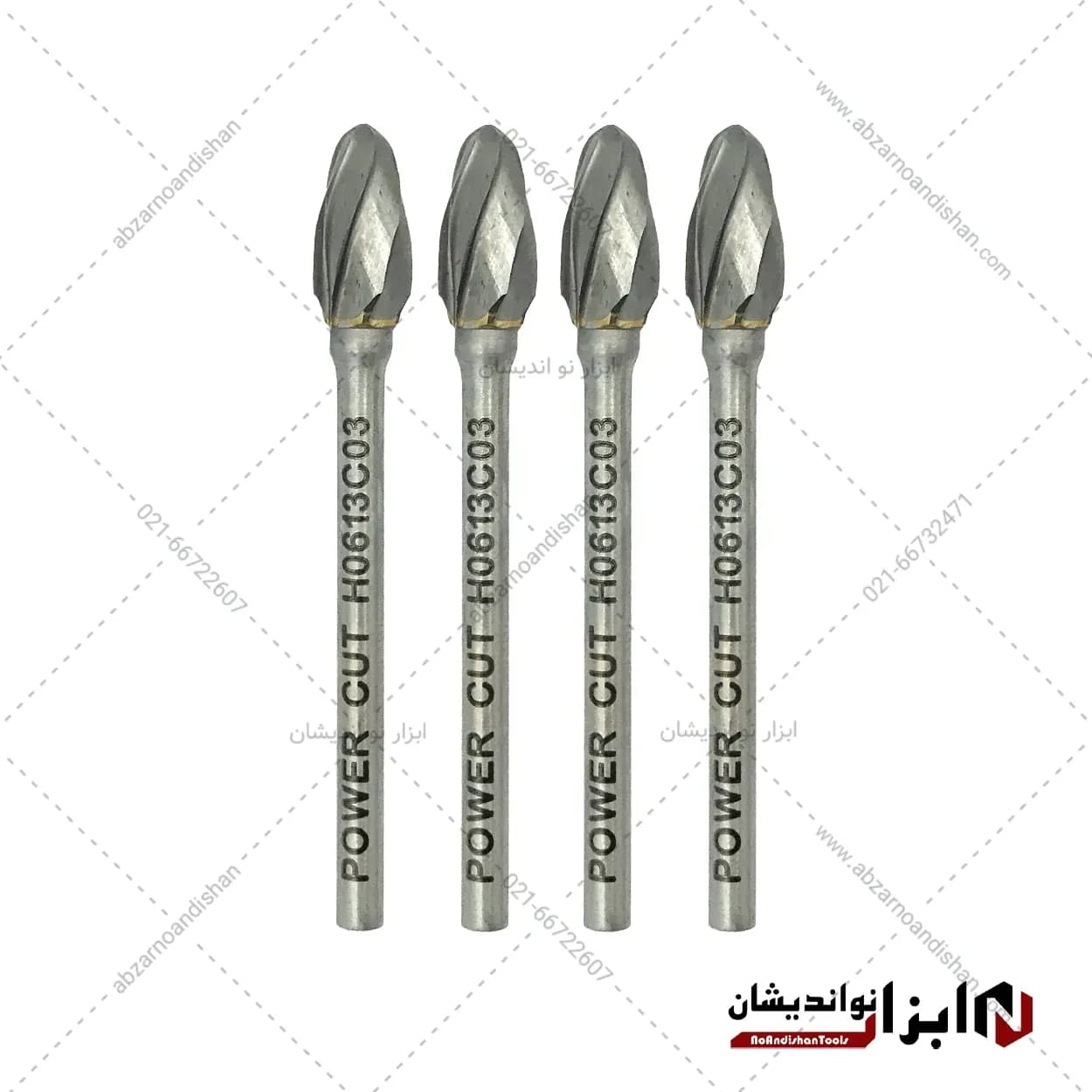 فرز فرم مینیاتوری آلومینیوم مدل تخم مرغی H سایز 6 برند پاور کات