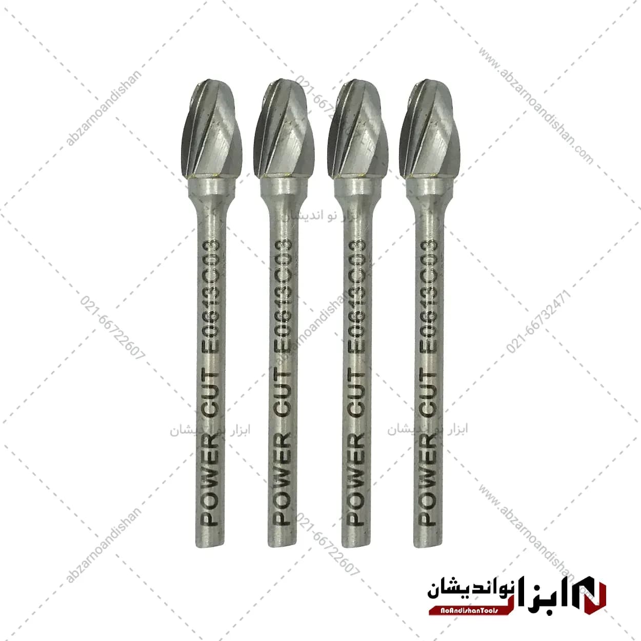 فرز فرم مینیاتوری آلومینیوم مدل بیضی E سایز 6 برند پاور کات