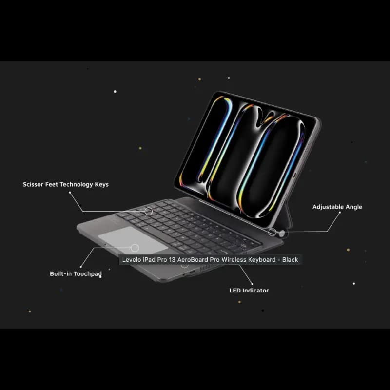 مجیک کیبورد آیپد پرو 11 اینچ | 2025 | M5 | مدل AeroBoard Pro | برند لول‌او — تصویر ۲