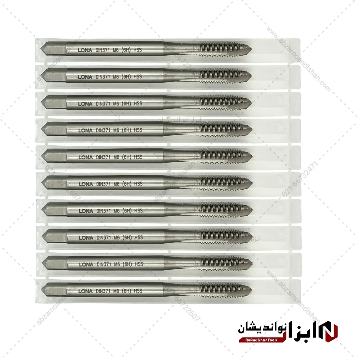 قلاویز ماشینی سایز M6X1 برند LONA — تصویر ۳