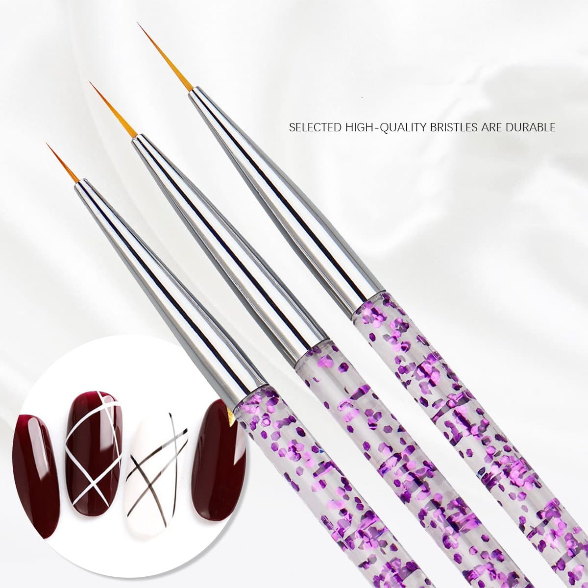 قلم طراحی ناخن و چهره بیوتی آرتیست BEAUTY Artists بسته ۳تایی