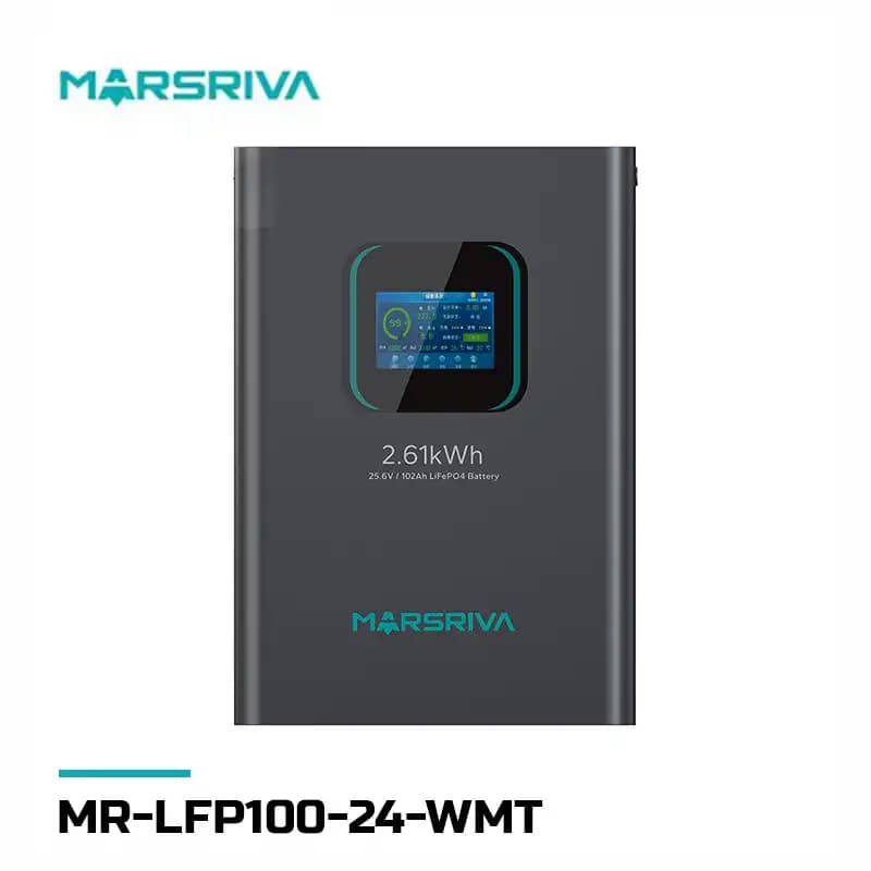 باتری لیتیومی 2.6 کیلووات 102 آمپر 24 ولت برند Marsriva مدل MR-LFP24-100-WMD
