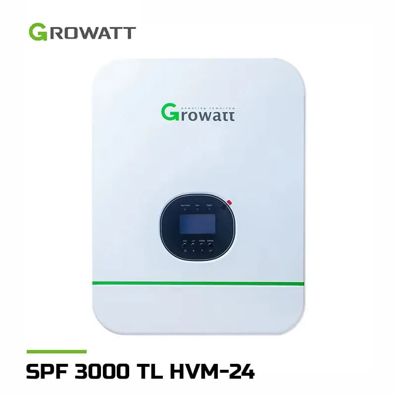 سانورتر 3 کیلووات 24 ولت برند گرووات مدل SPF 3000 TL HVM-24 با شارژر 50 آمپر MPPT