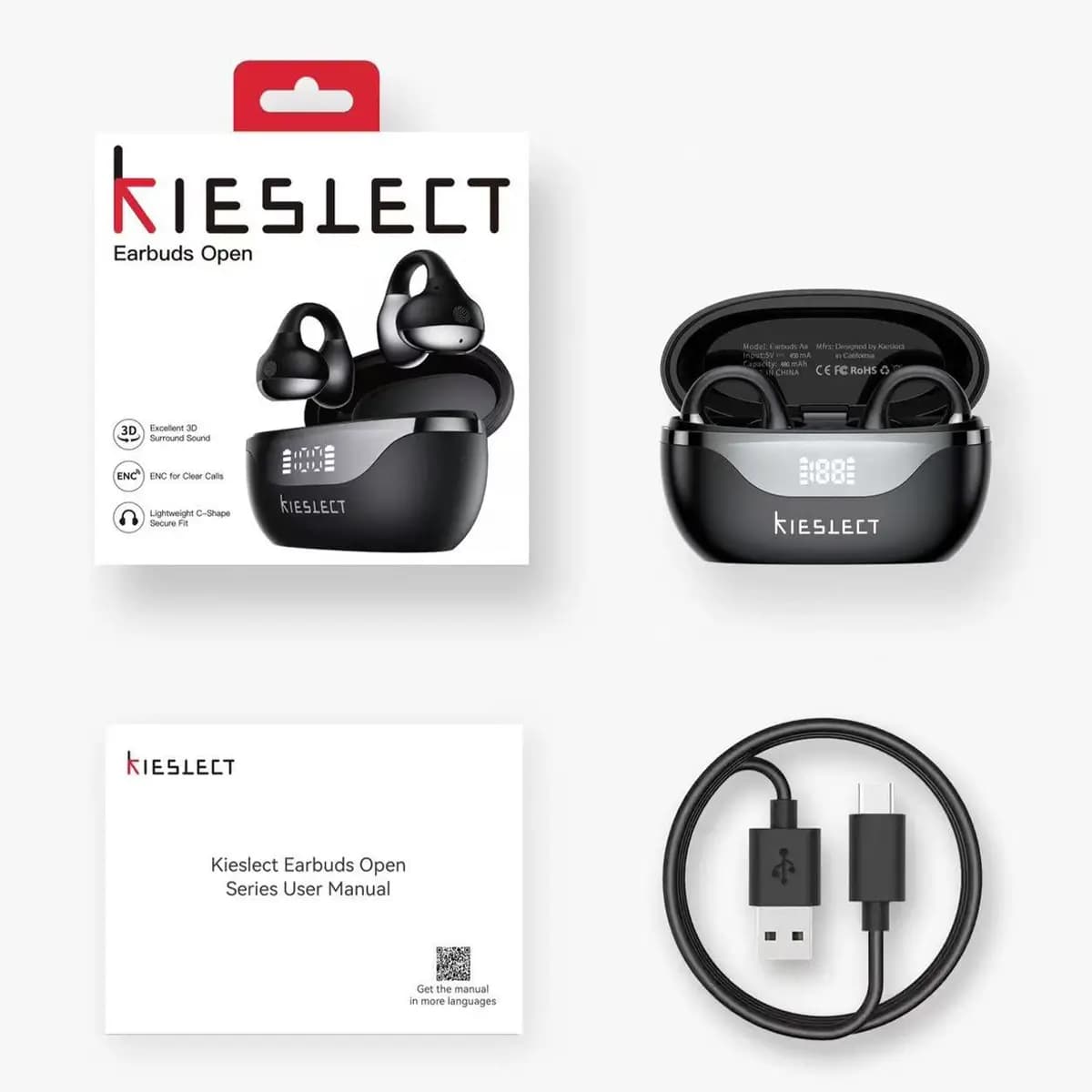 هندزفری بلوتوثی کیسلکت مدل Kieslect Earbuds Open — تصویر ۹