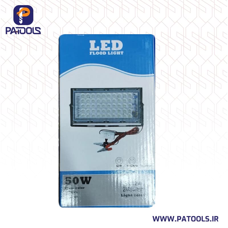 چراغ LED ورقی باطری خودرو 50W