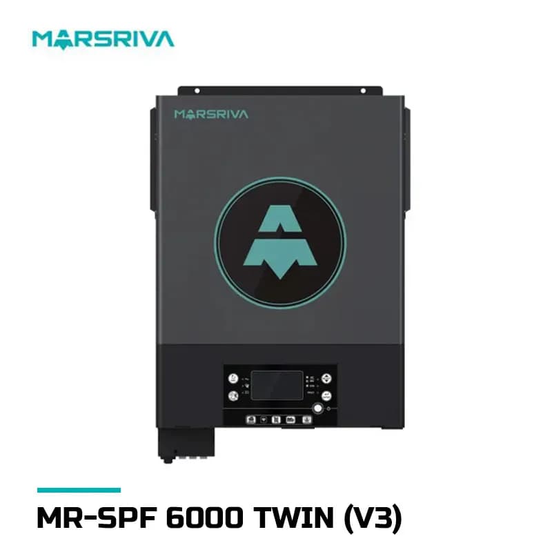 سانورتر 6 کیلووات 48 ولت برند MARSRIVA مدل MR-SPF 6000 TWIN (Version3) با شارژر 120 آمپر MPPT