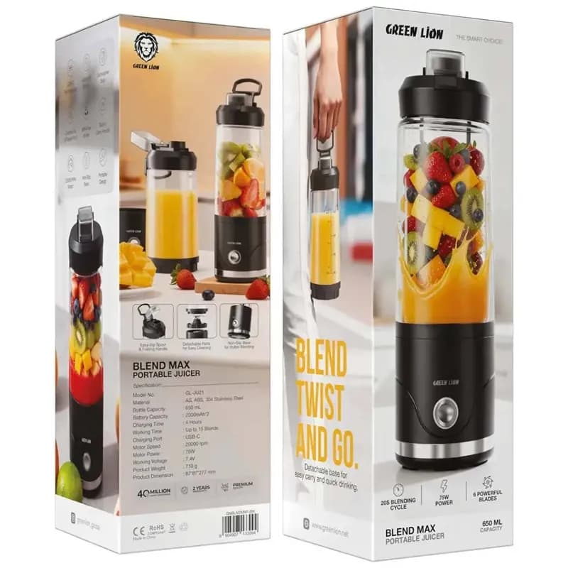 مخلوط‌کن شارژی گرین مدل Portable ظرفیت 650 میلی‌لیتر — تصویر ۲