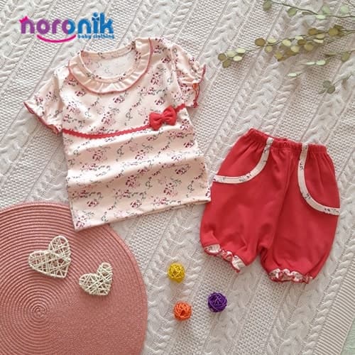 تیشرت و شلوارک دخترانه نوزادی تا 2سال پردیس گلسرخی