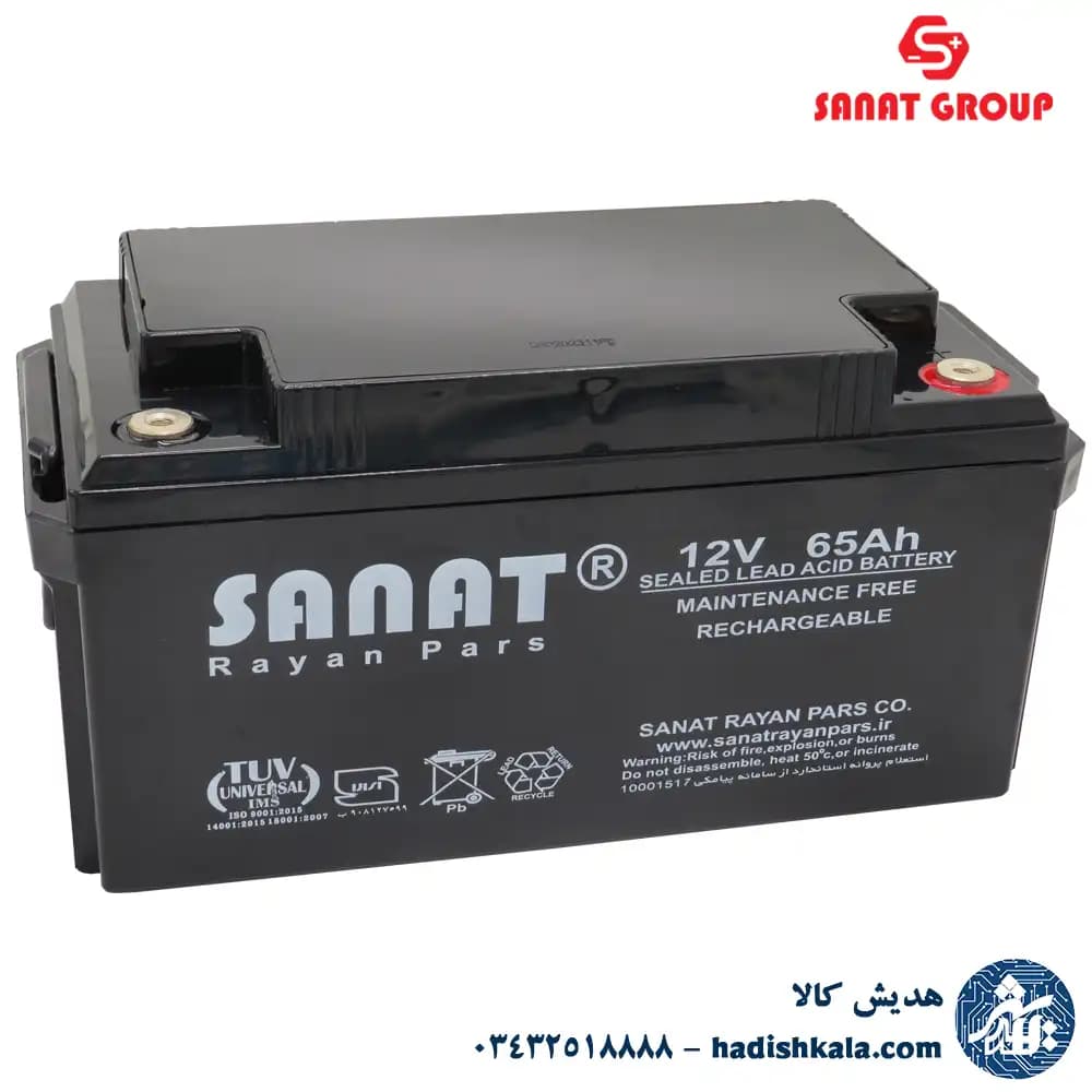 باتری سیلد لید اسید 12 ولت 65 آمپر صنعت