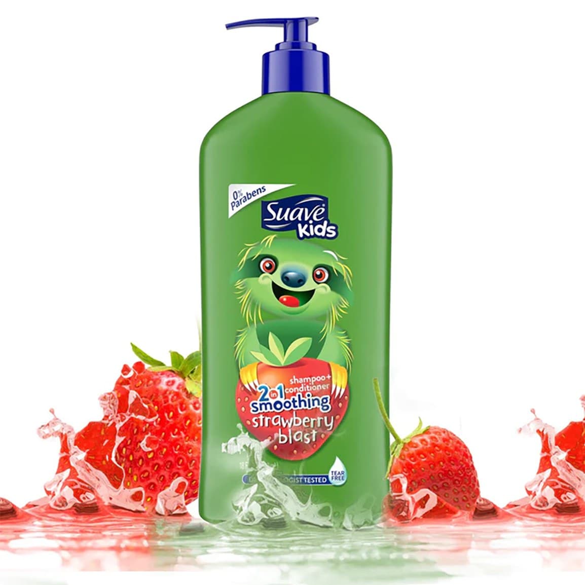 شامپو بچه سواو کیدز پمپی Suave Kids مدل Strawberry blast وزن ۵۳۲ میل — تصویر ۲