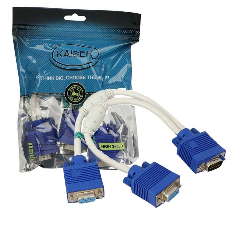 تبدیل 1 به 2 کابل VGA برند KAISER — تصویر ۲