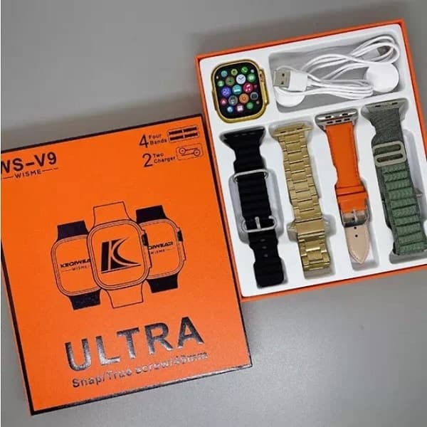 ساعت هوشمند الترا مدل WS-V9 با۴ بند و دو شارژر ا WS-V9 SMART WATCH ULTRA — تصویر ۶