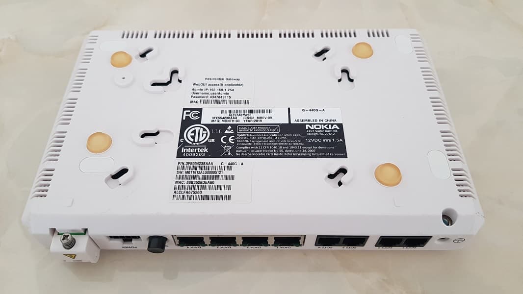 مودم فیبر نوری Nokia G-440G-A GPON ONT | چهار پورت LAN گیگابیتی | 4 پورت تلفن — تصویر ۷
