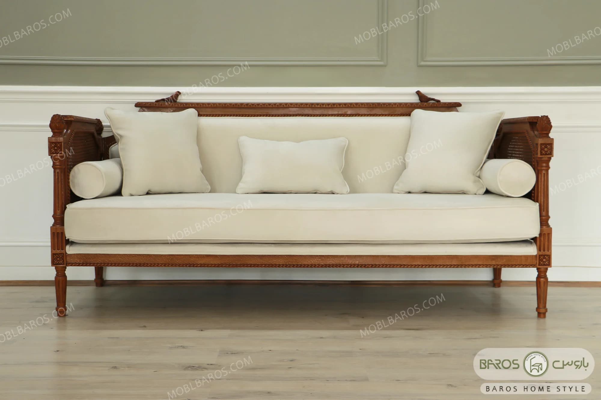 مبل کلاسیک کاجی و کاناپه گیسو و مهسا — تصویر ۶