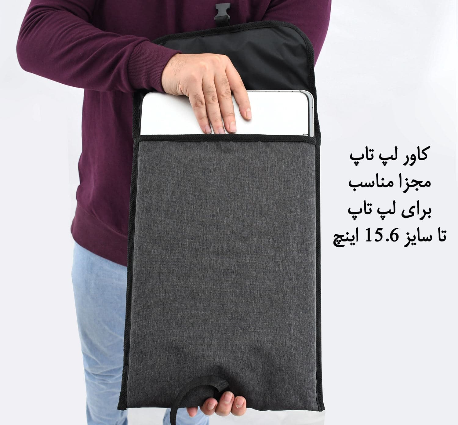 کوله پشتی لپ تاپ 2023 طوسی — تصویر ۳