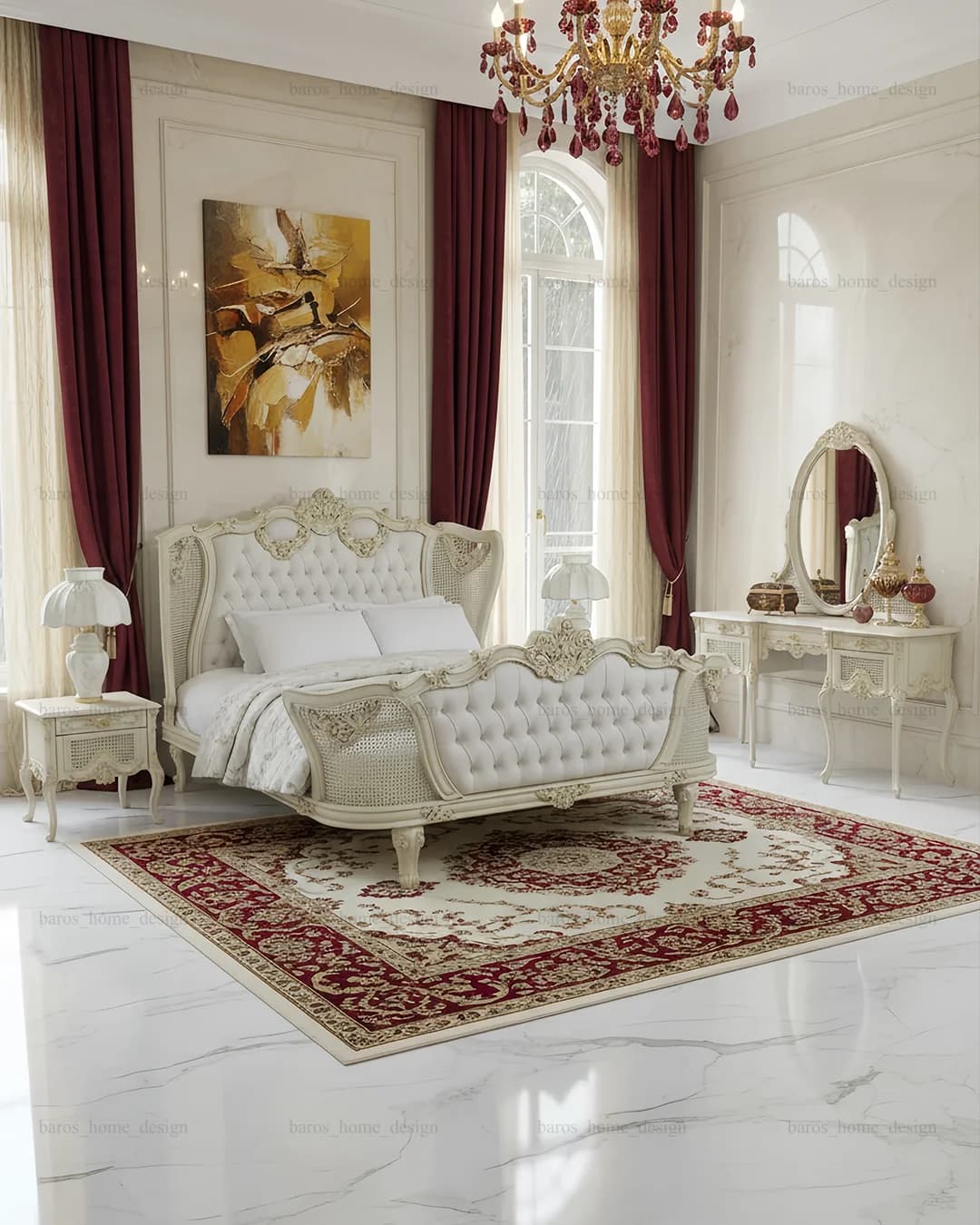 سرویس خواب دو نفره چوبی مبینا کد ۳