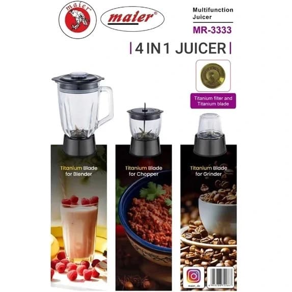 آبمیوه‌گیری چهارکاره مایر مدل mr3333 — تصویر ۲