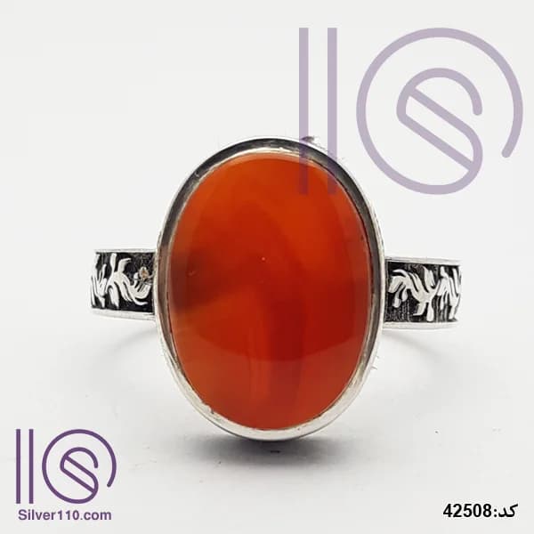 انگشتر نقره دستساز عقیق یمنی کد 42508 — تصویر ۵