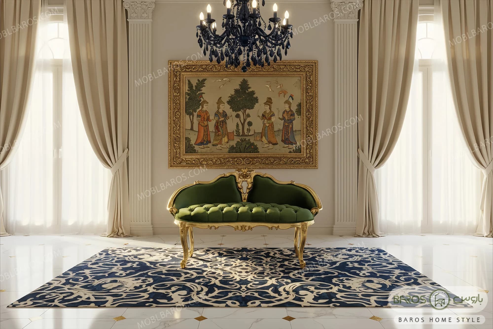 سرویس خواب دو نفره چوبی ترکیه‌ای سلین — تصویر ۴