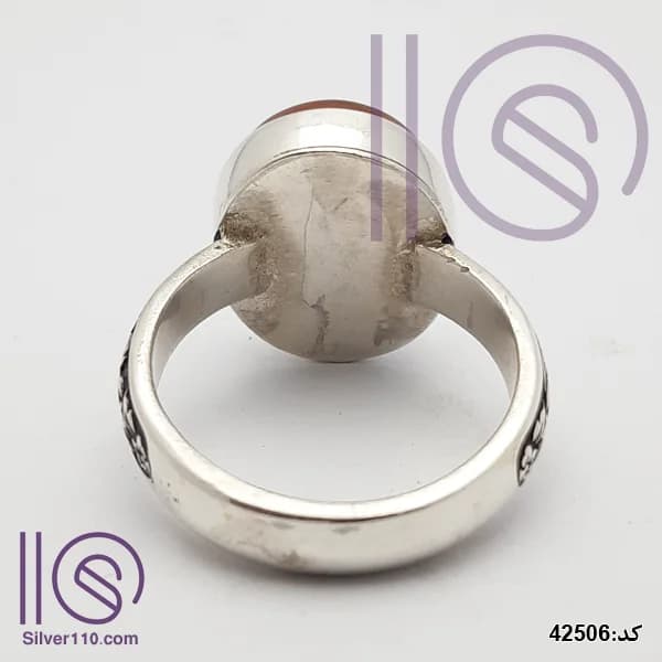 انگشتر نقره دستساز عقیق یمنی کد 42506 — تصویر ۵