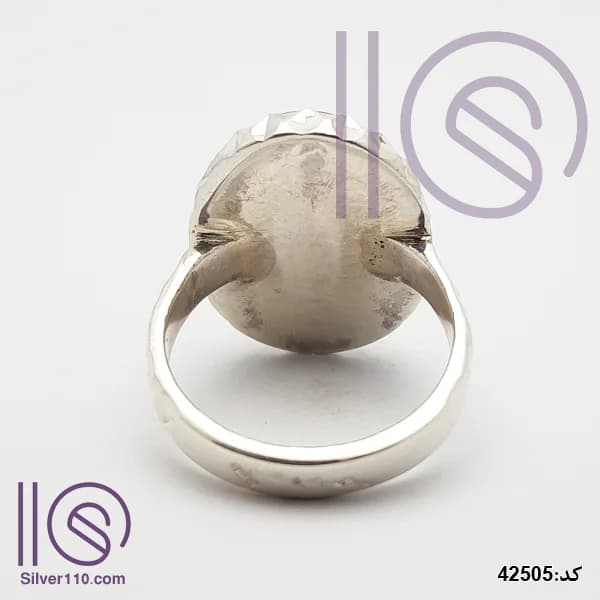 انگشتر نقره دستساز عقیق یمنی کد 42505 — تصویر ۳