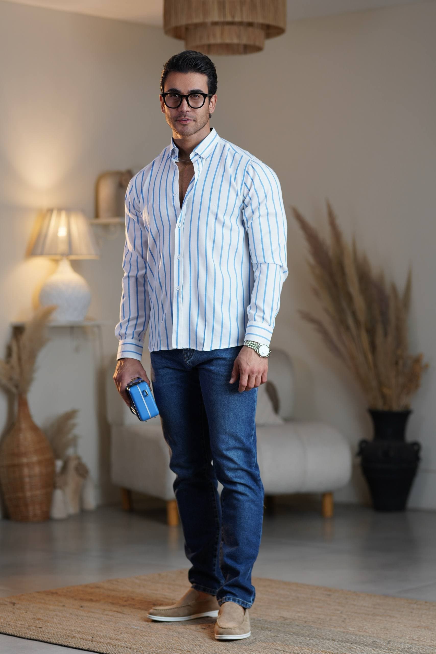 پیراهن بلند LV راه راه کد 11136B — تصویر ۲
