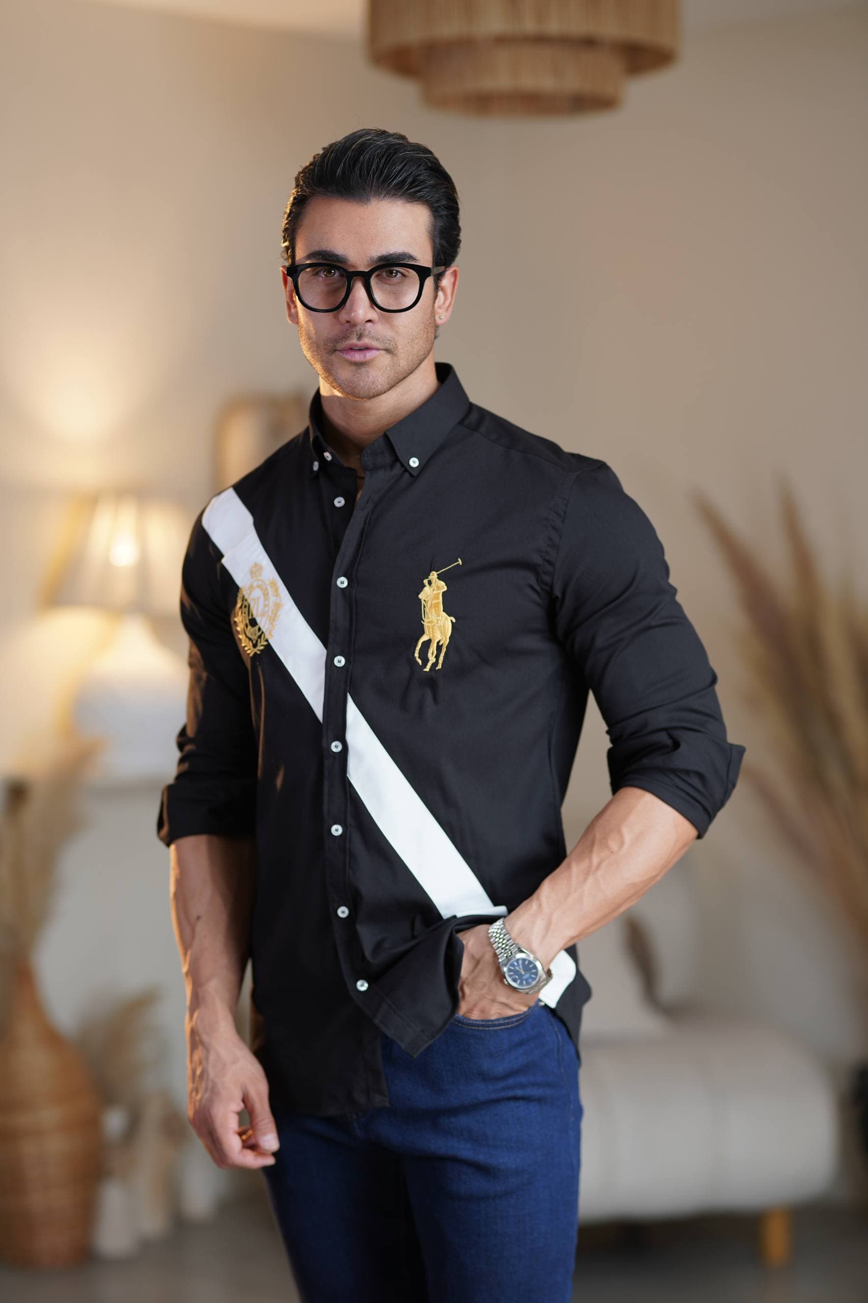 پیراهن بلند POLO مشکی کد 11137B