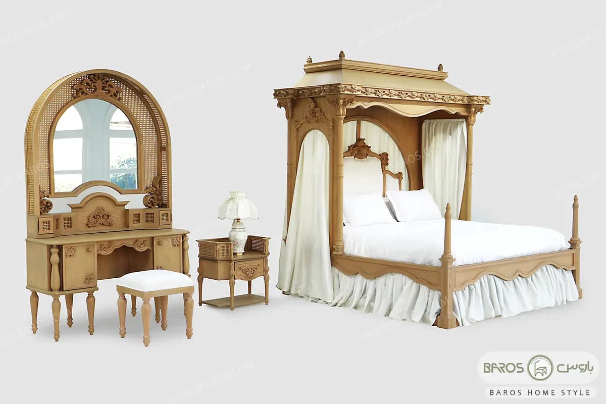 سرویس خواب دو نفره چوبی سرن