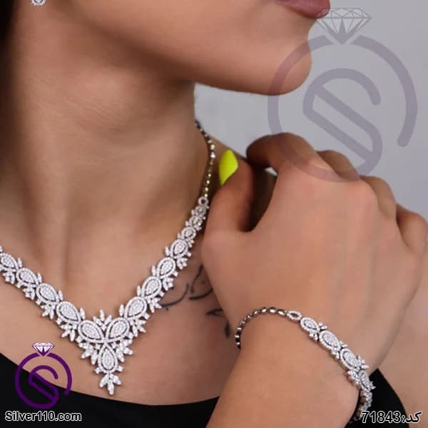 سرویس نقره زنانه مجلسی مدل اشکی کد 71843 — تصویر ۶
