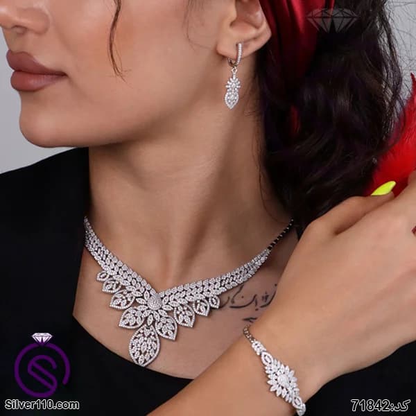 سرویس نقره زنانه مجلسی مدل جناقی کد 71842 — تصویر ۶
