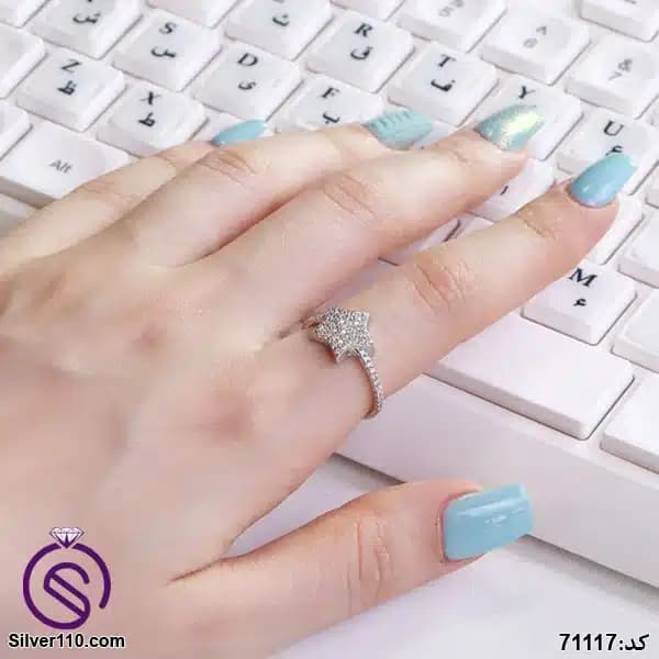 انگشتر نقره زنانه مدل استار کد 71117 — تصویر ۳