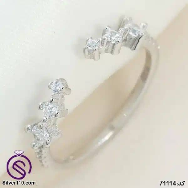 انگشتر نقره دخترانه مینیمال کد 71114