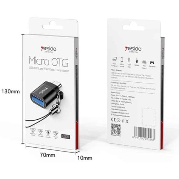 مبدل microUSB به USB OTG یسیدو YESIDO GS07 — تصویر ۲