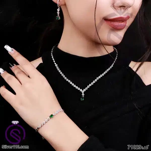 سرویس نقره زنانه کریستال سبز کد 71829 — تصویر ۶