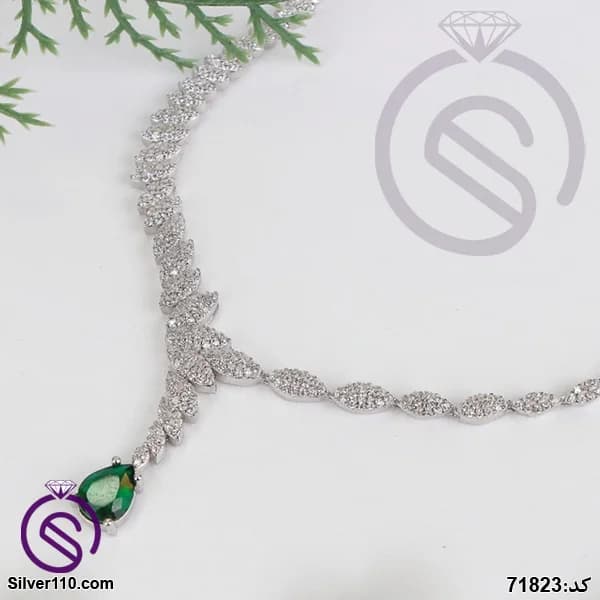 سرویس نقره زنانه مدل کریستال سبز کد 71823 — تصویر ۲