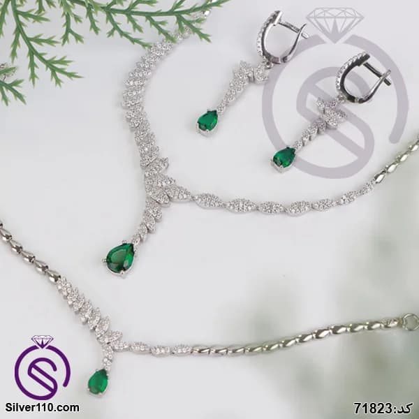 سرویس نقره زنانه مدل کریستال سبز کد 71823 — تصویر ۵