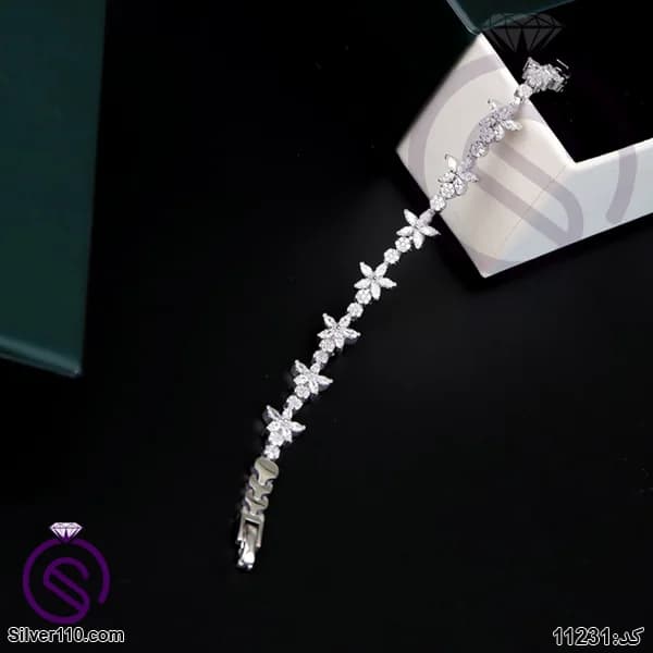 دستبند نقره زنانه مدل ستاره کد 11321 — تصویر ۳