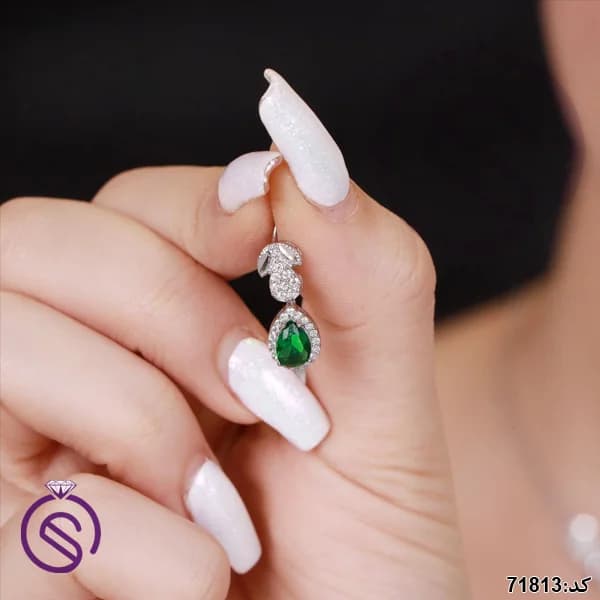 سرویس نقره زنانه نگین کریستال سبز کد 71813 — تصویر ۵