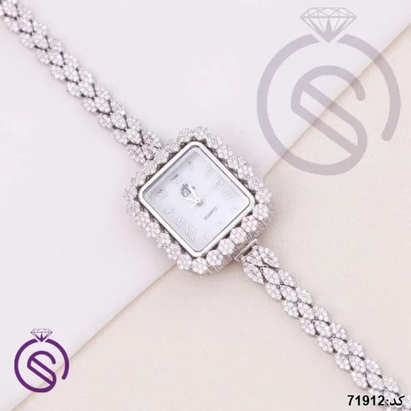 ساعت نقره زنانه مستطیل کد 71912