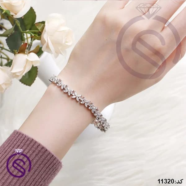 دستبند نقره زنانه کد 11320 — تصویر ۲