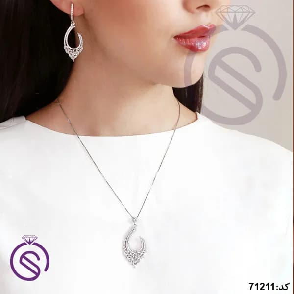 نیم ست نقره زنانه کد 71211 — تصویر ۲